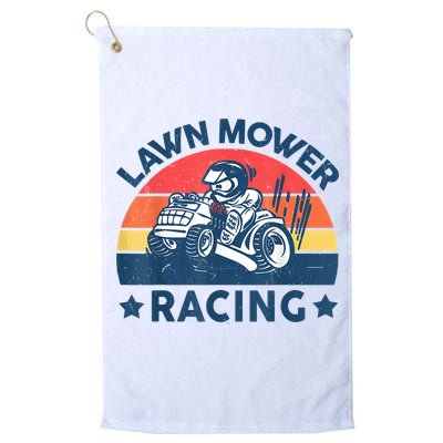 Lawn Mower Racing Lawn Mowing Funny Landscaping Golf Towel