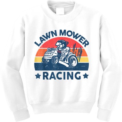 Lawn Mower Racing Lawn Mowing Funny Landscaping Kids Sweatshirt