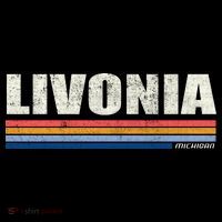 Livonia Michigan Retro Style 1980's Logo Impact Tech Backpack