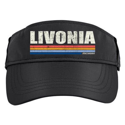 Livonia Michigan Retro Style 1980's Logo Adult Drive Performance Visor