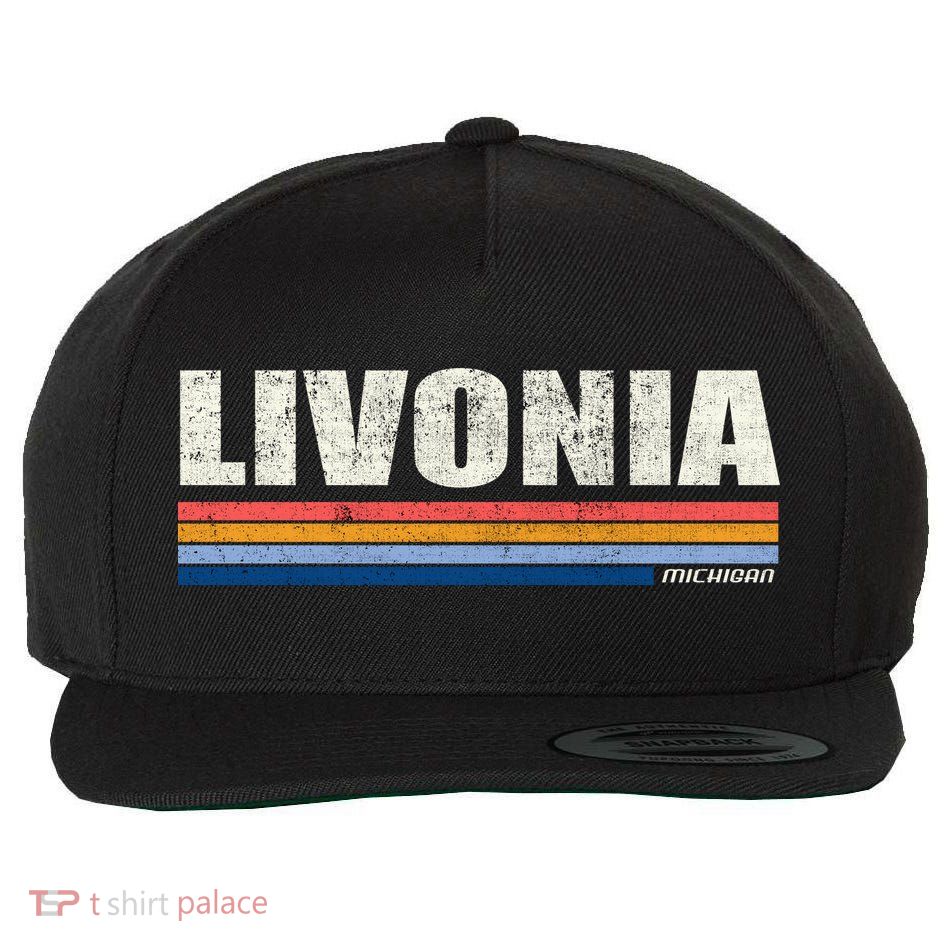 Livonia Michigan Retro Style 1980's Logo Wool Snapback Cap