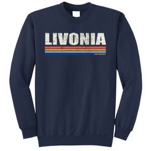 Livonia Michigan Retro Style 1980's Logo Sweatshirt