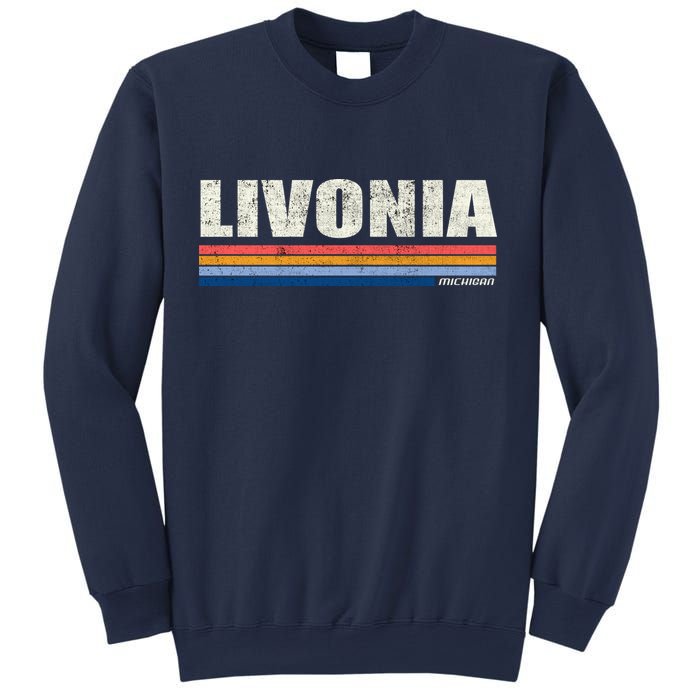 Livonia Michigan Retro Style 1980's Logo Sweatshirt