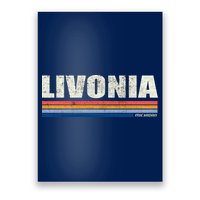 Livonia Michigan Retro Style 1980's Logo Poster
