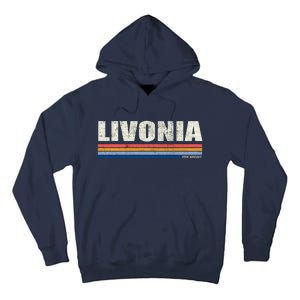 Livonia Michigan Retro Style 1980's Logo Tall Hoodie