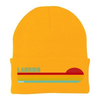 Lansing Michigan Retro Knit Cap Winter Beanie