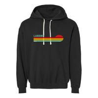 Lansing Michigan Retro Garment-Dyed Fleece Hoodie