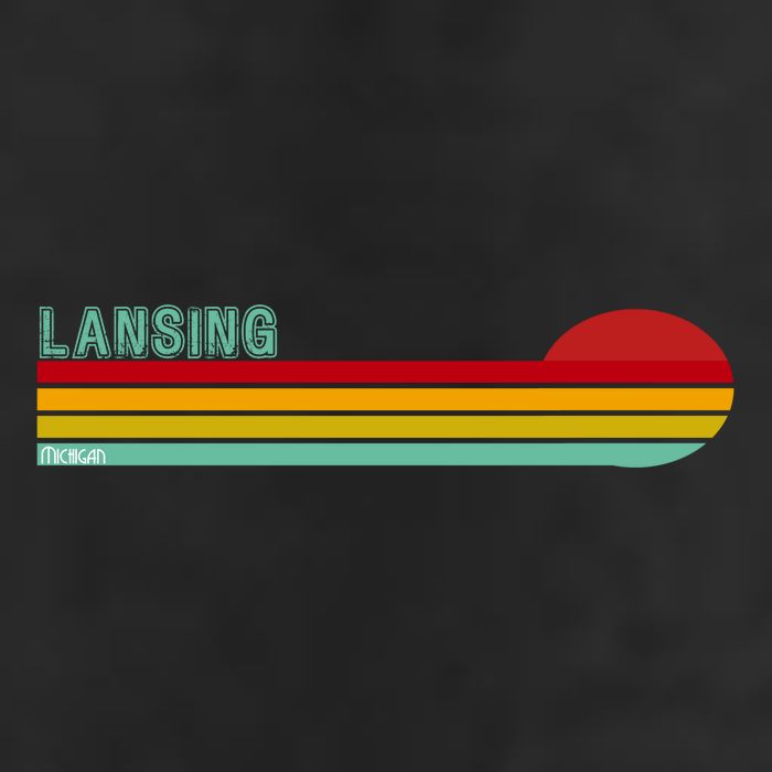 Lansing Michigan Retro 7 Panel Mesh Trucker Snapback Hat