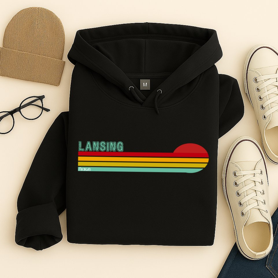 Lansing Michigan Retro Hoodie