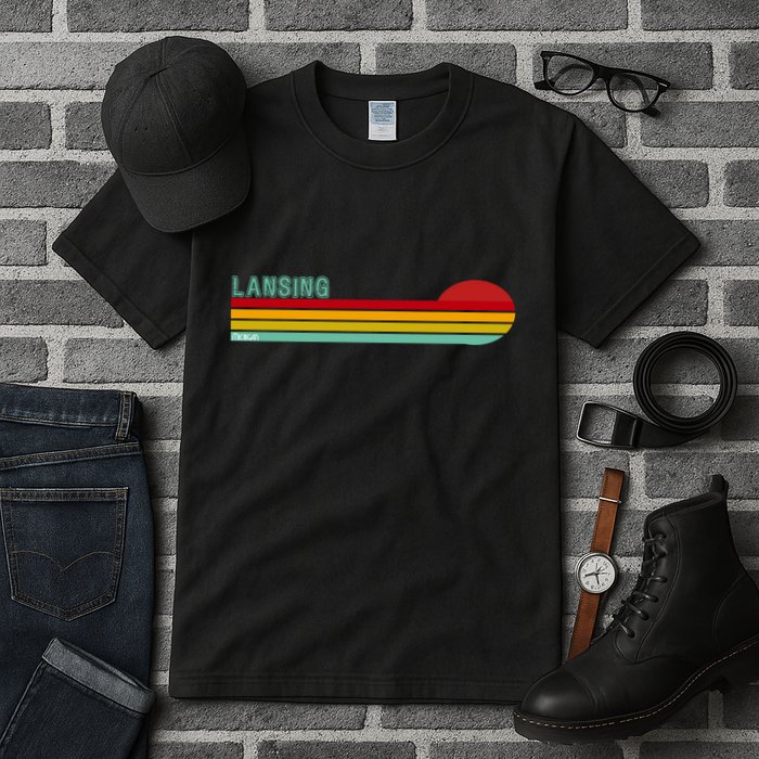 Lansing Michigan Retro Tall T-Shirt