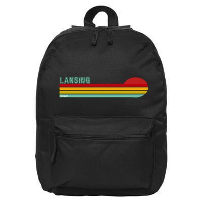 Lansing Michigan Retro 16 in Basic Backpack