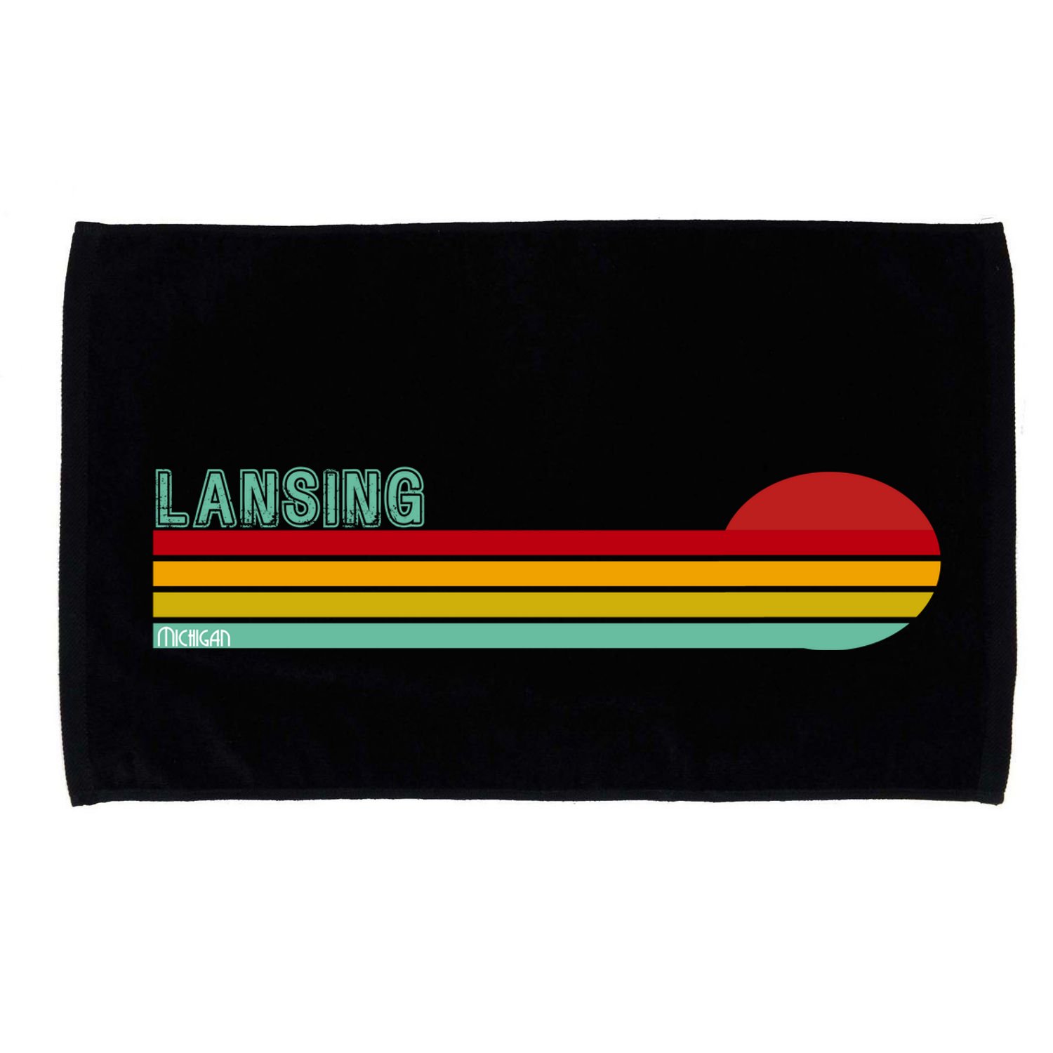 Lansing Michigan Retro Microfiber Hand Towel