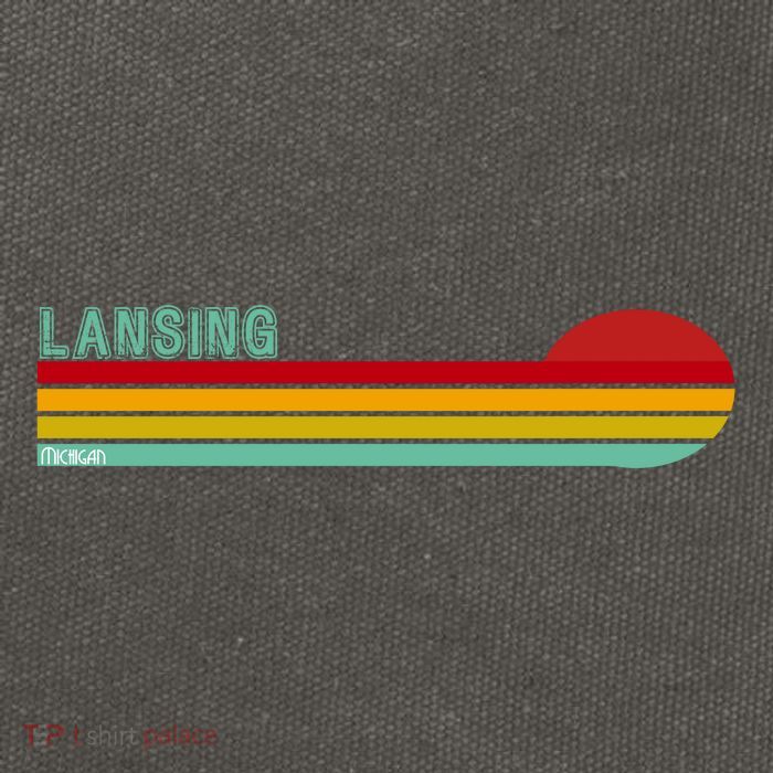 Lansing Michigan Retro Cotton Canvas Backpack