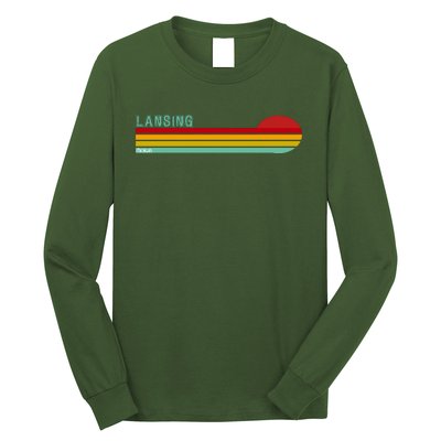 Lansing Michigan Retro Long Sleeve Shirt