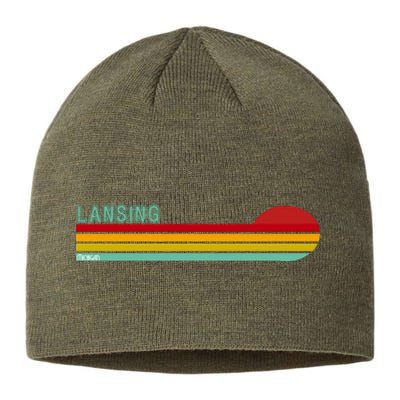 Lansing Michigan Retro Sustainable Beanie