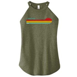 Lansing Michigan Retro Women's Perfect Tri Rocker Tank