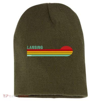 Lansing Michigan Retro Short Acrylic Beanie