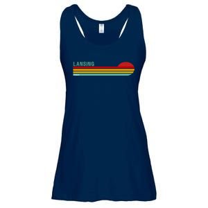 Lansing Michigan Retro Ladies Essential Flowy Tank