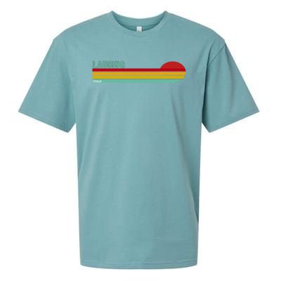 Lansing Michigan Retro Sueded Cloud Jersey T-Shirt