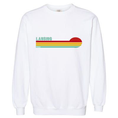 Lansing Michigan Retro Garment-Dyed Sweatshirt