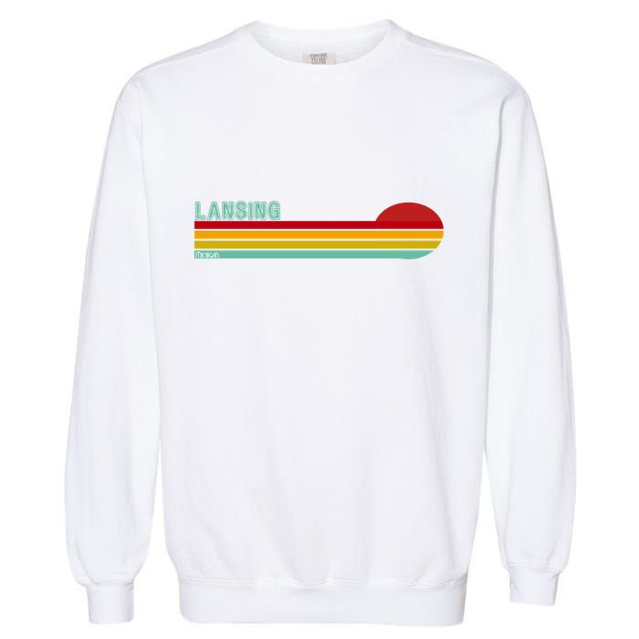 Lansing Michigan Retro Garment-Dyed Sweatshirt