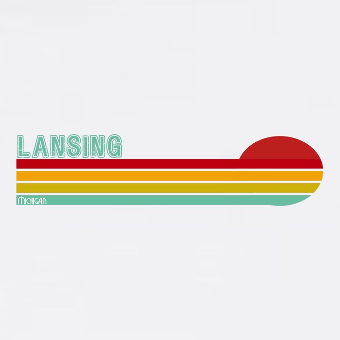 Lansing Michigan Retro Garment-Dyed Sweatshirt