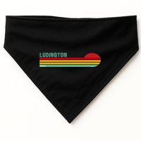 Ludington Michigan Retro USA-Made Doggie Bandana