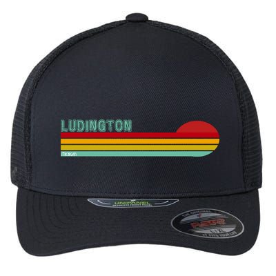 Ludington Michigan Retro Flexfit Unipanel Trucker Cap