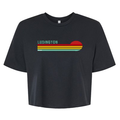 Ludington Michigan Retro Bella+Canvas Jersey Crop Tee