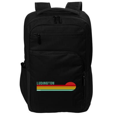 Ludington Michigan Retro Impact Tech Backpack