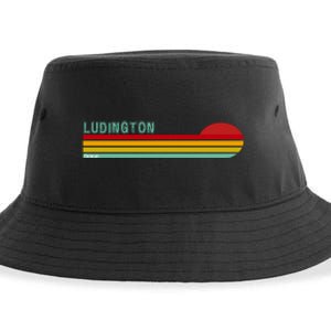 Ludington Michigan Retro Sustainable Bucket Hat