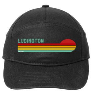 Ludington Michigan Retro 7-Panel Snapback Hat