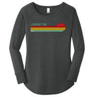 Ludington Michigan Retro Women's Perfect Tri Tunic Long Sleeve Shirt