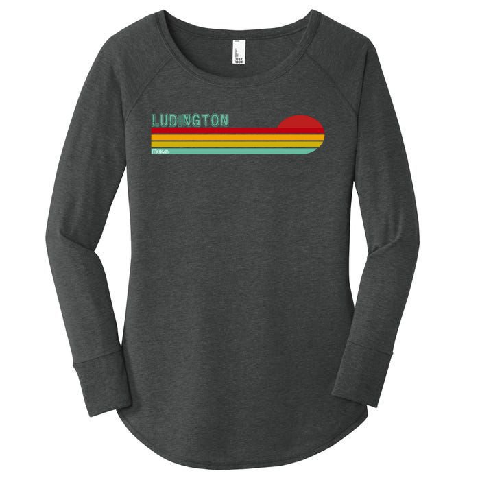 Ludington Michigan Retro Women's Perfect Tri Tunic Long Sleeve Shirt