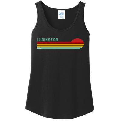 Ludington Michigan Retro Ladies Essential Tank