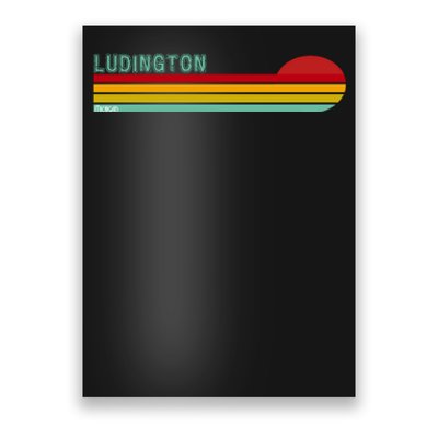 Ludington Michigan Retro Poster