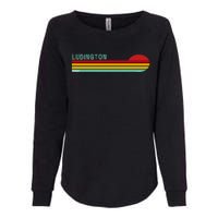 Ludington Michigan Retro Womens California Wash Sweatshirt