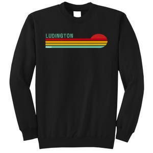 Ludington Michigan Retro Tall Sweatshirt