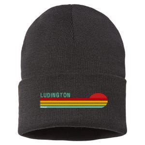 Ludington Michigan Retro Sustainable Knit Beanie