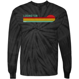 Ludington Michigan Retro Tie-Dye Long Sleeve Shirt