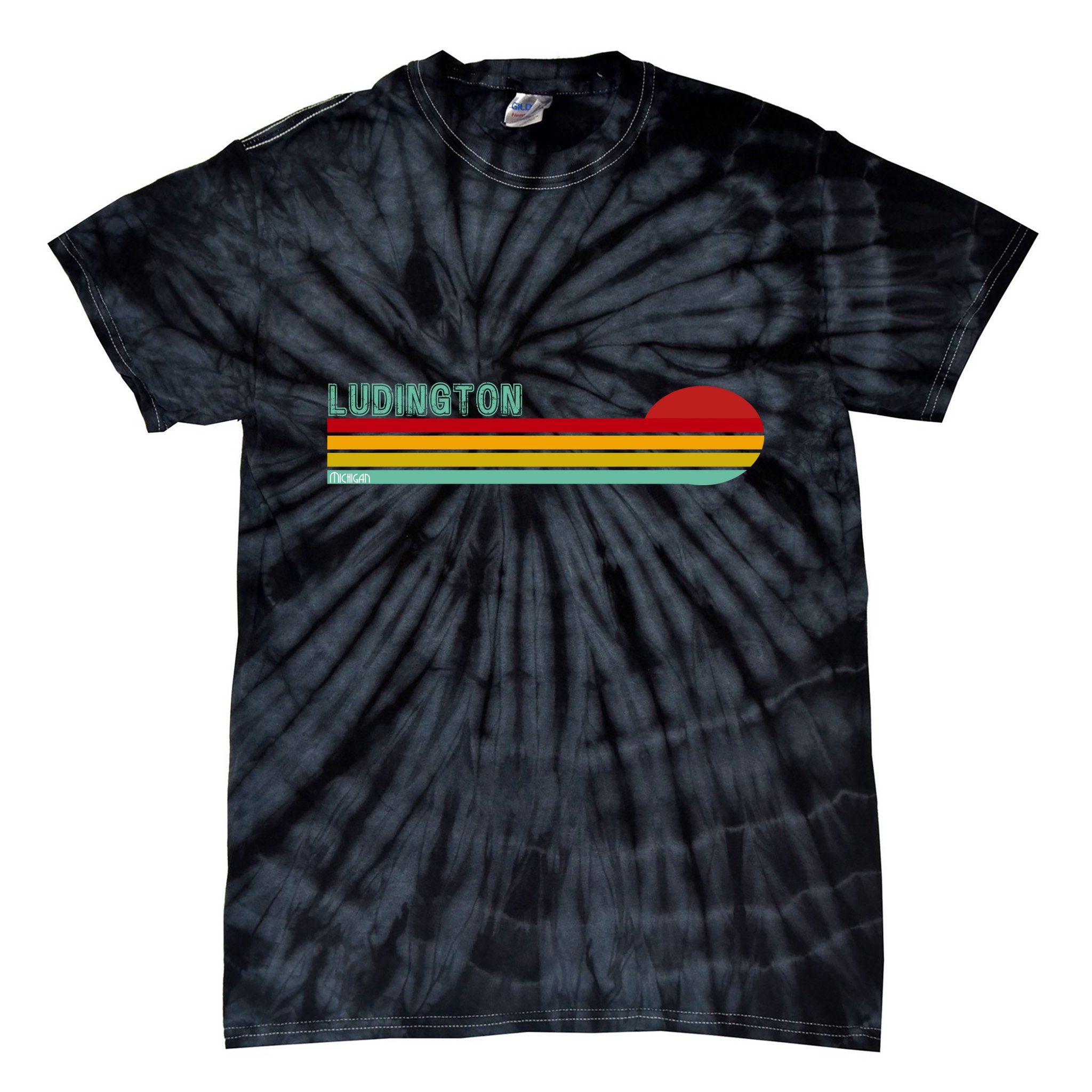 Ludington Michigan Retro Tie-Dye T-Shirt