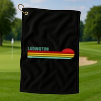 Ludington Michigan Retro Golf Towel