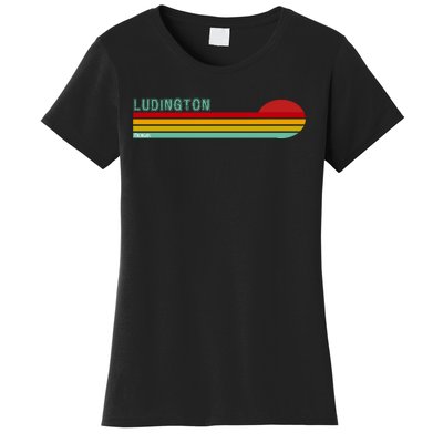 Ludington Michigan Retro Women's T-Shirt