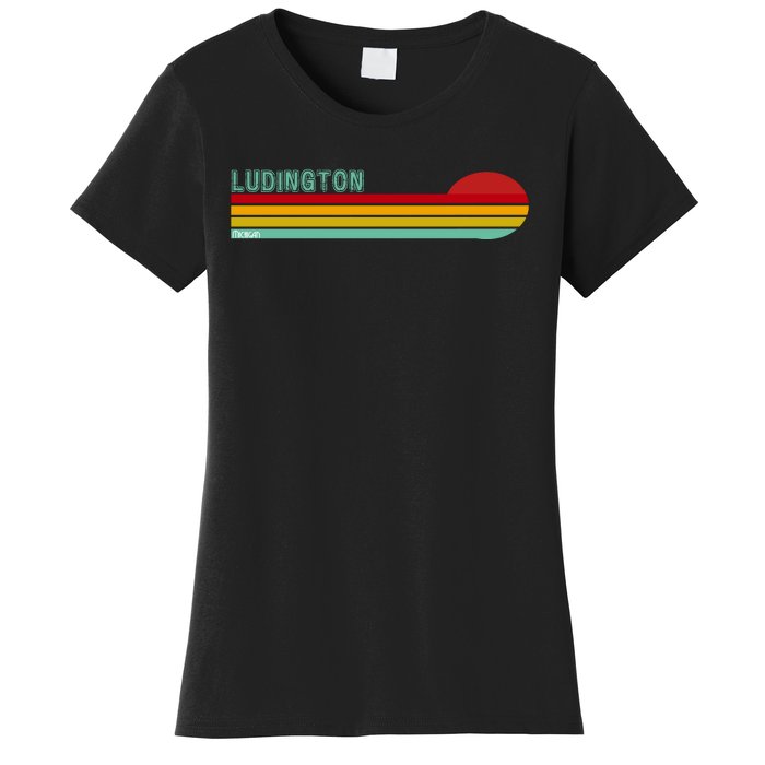 Ludington Michigan Retro Women's T-Shirt