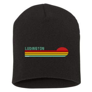 Ludington Michigan Retro Short Acrylic Beanie