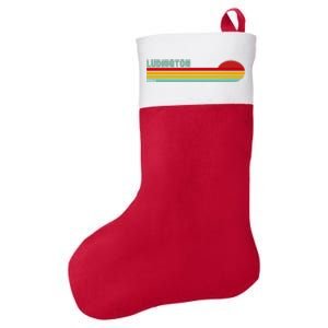 Ludington Michigan Retro Felt Holiday Christmas Stocking