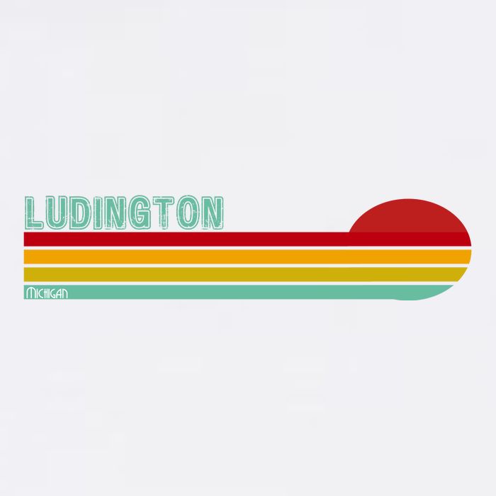 Ludington Michigan Retro Garment-Dyed Sweatshirt
