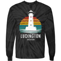 Ludington Michigan Retro Vintage Lighthouse Idea Gifts Tie-Dye Long Sleeve Shirt