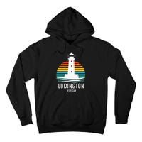 Ludington Michigan Retro Vintage Lighthouse Idea Gifts Tall Hoodie