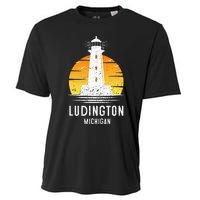 Ludington Michigan Retro Vintage Lighthouse Idea Gifts Cooling Performance Crew T-Shirt